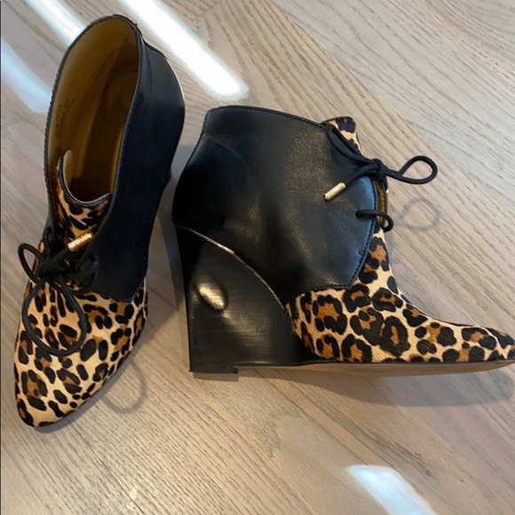 Coach Black Mercy Leather/Leopard Calf Hair Bootie - Picture 3 of 5